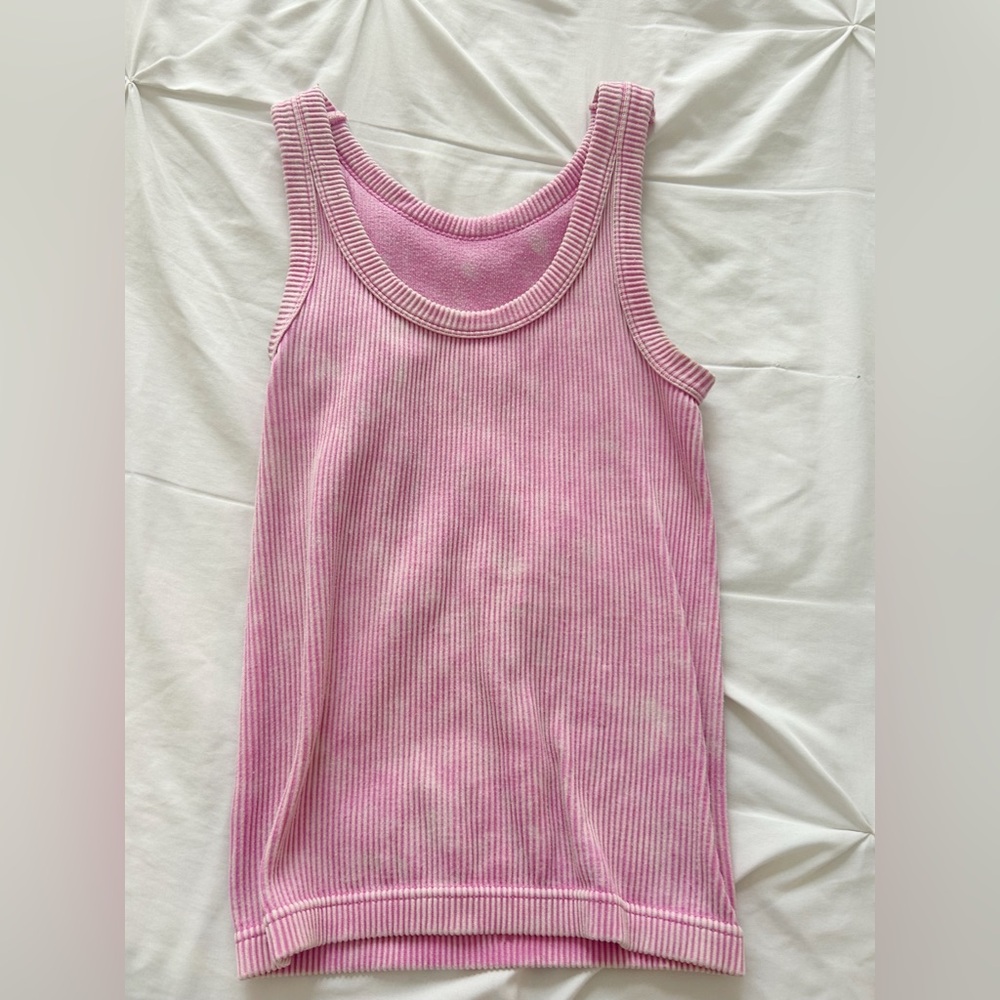 Zenana Pink Ribbed Tank Top - Picture 2 of 3